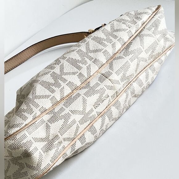 MICHAEL Michael Kors Beige and Cream Shoulder Bag MK tote purse designer small - Picture 9 of 16